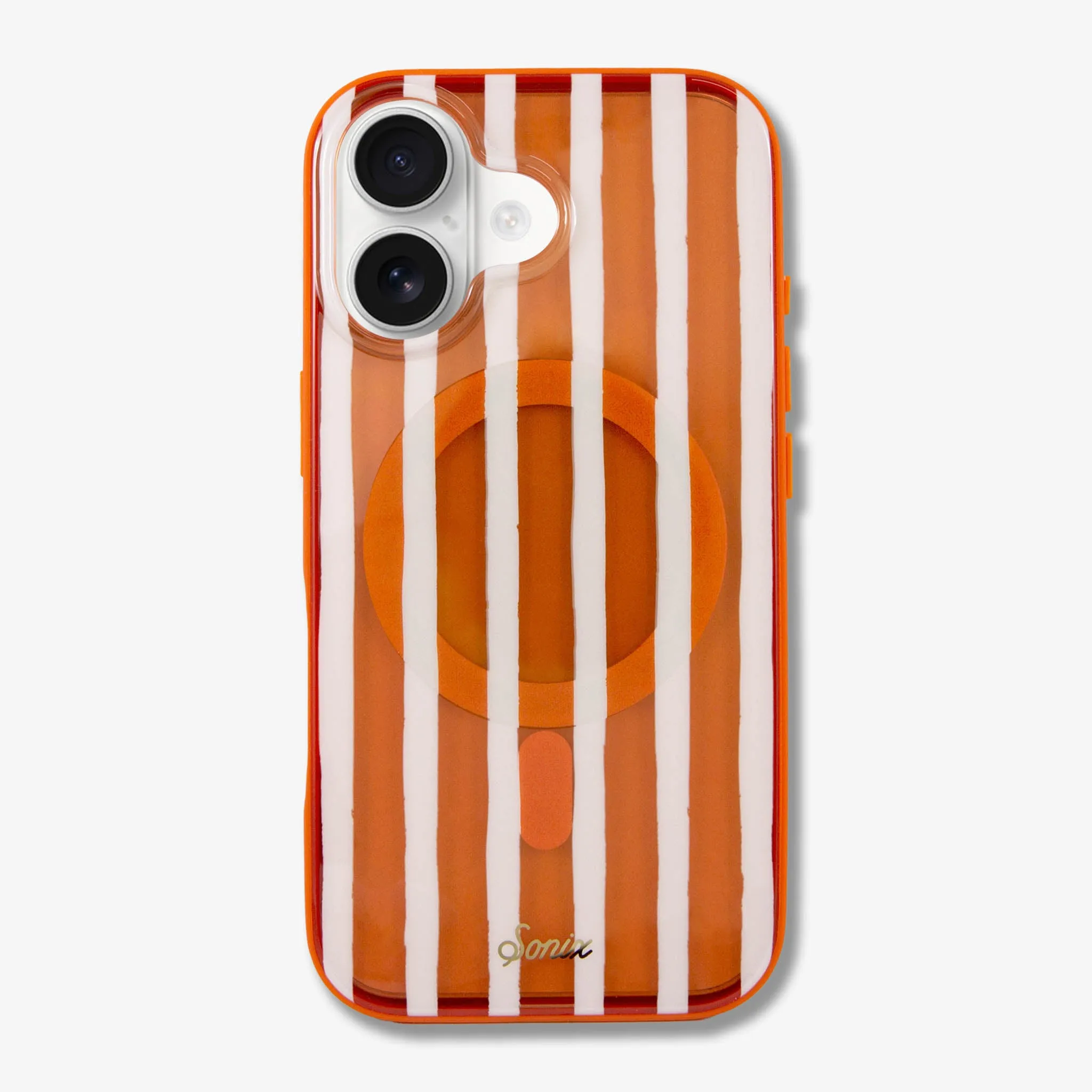 Abstract Stripe Pumpkin MagSafe? Compatible iPhone Case Protective Edge Layer