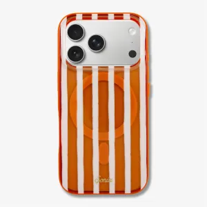Abstract Stripe Pumpkin MagSafe? Compatible iPhone Case Daily Carry Hybrid Finish Texture