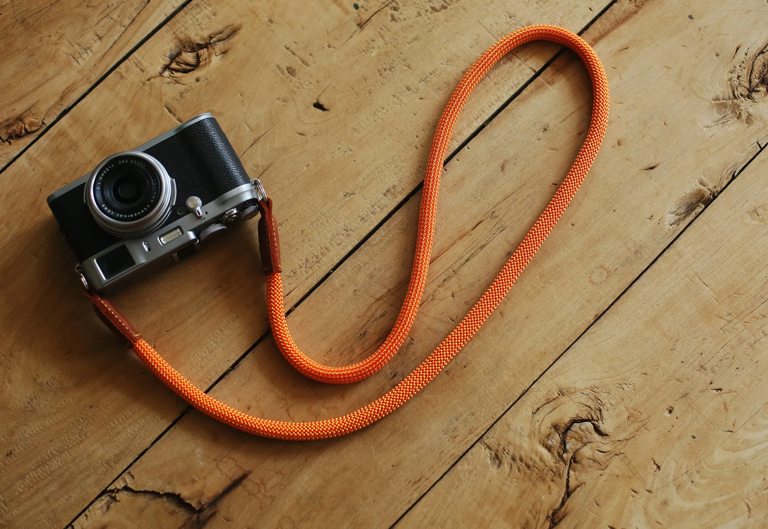 Reinforced Loop outdoor enthusiast Handmade Camera Strap Orange Climbing Rope|Windmup.com