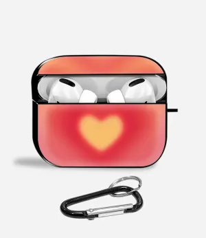 Compact Storage Bag Vivid Silicone Finish Heart Glow Aipods Glass Case