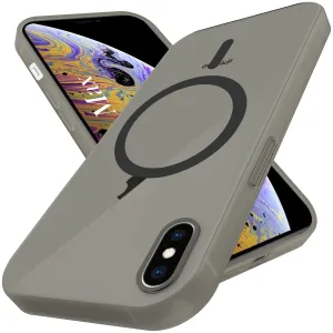 For Apple iPhone Xs Max Back Cover Case (Frosted Matte Feel | MagSafe Compatible Wireless Charging | Polycarbonate Material) Minimal Protection Urban Minimalism