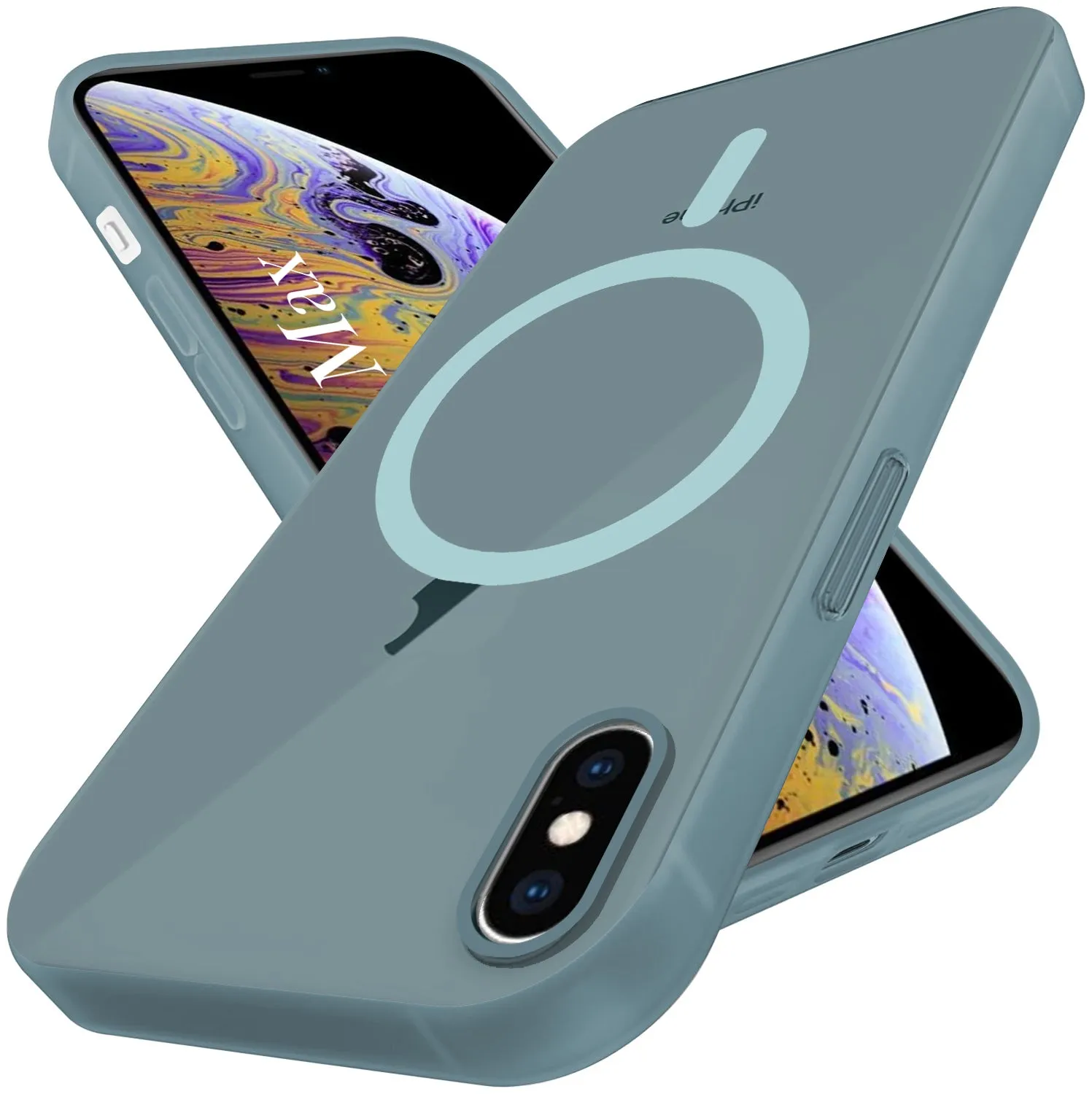 Marble finish Trendy Layer For Apple iPhone Xs Max Back Cover Case (Frosted Matte Feel | MagSafe Compatible Wireless Charging | Polycarbonate Material)