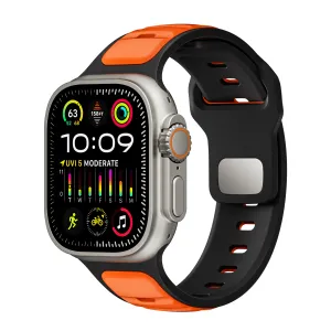 Classic Finish Apple Watch Premium Outdoor Silicone Strap (Orange/Black)