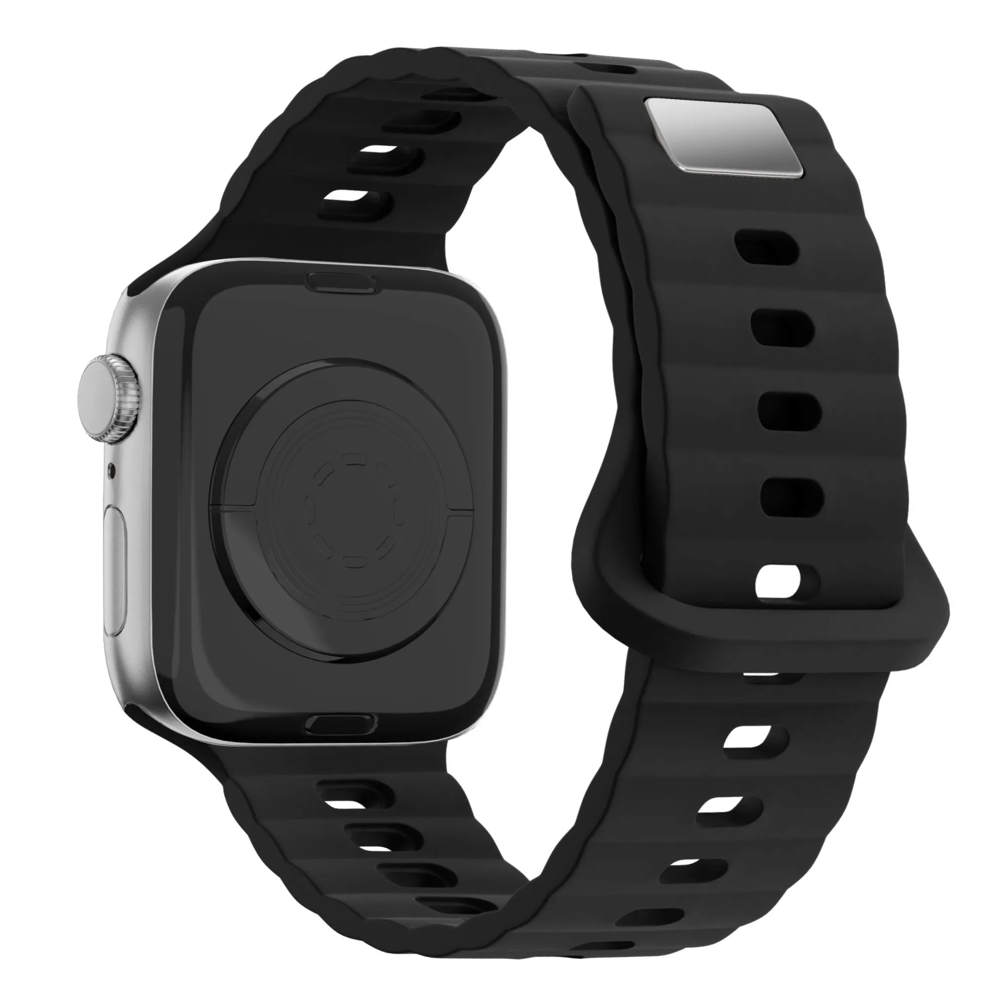 Bandz Apple Watch Silicone Strap 'Single Link' (Black) Luxury Smart Design