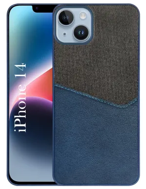 metal frame Smooth Edges For iPhone 14 Back Cover Case (Dual PU Leather Stitch | Professional Minimalist | Soft and Flexible)