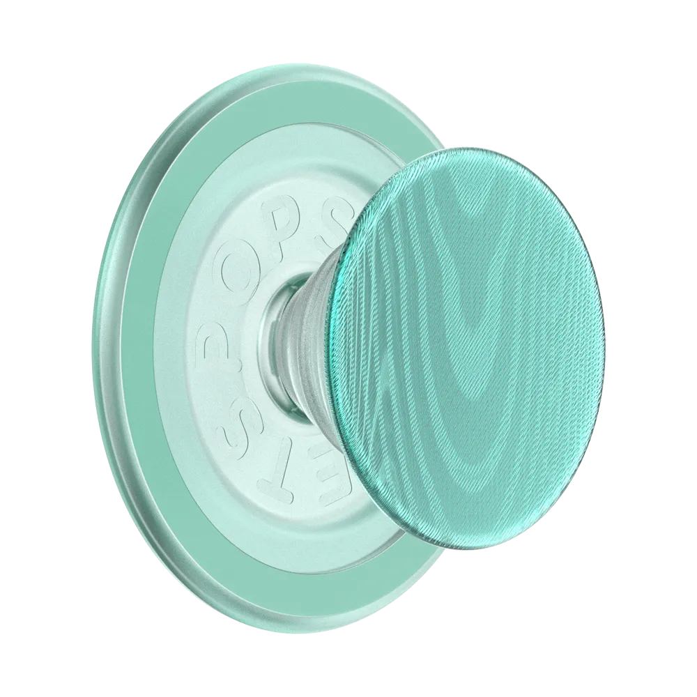 Pop Socket Desktop Aluminum Moire Turq PopGrip for MagSafe