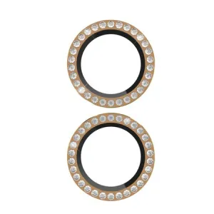 Refined Craftsmanship Aluminum Ring Lens Protector Set In Stone Gold for iPhone 16/16 Plus