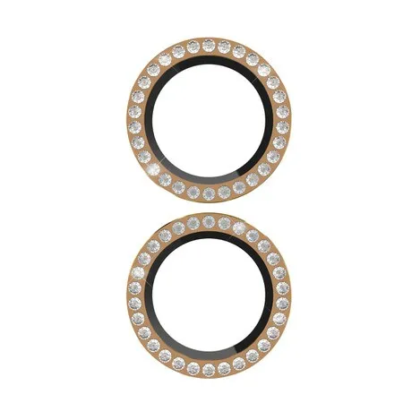 Refined Craftsmanship Aluminum Ring Lens Protector Set In Stone Gold for iPhone 16/16 Plus