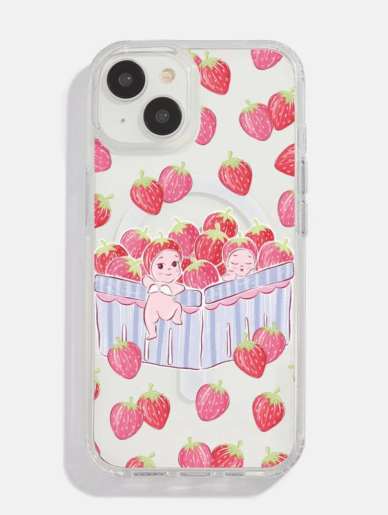 Smooth Grip Layer Smooth Layer Texture Angel Baby Strawberries MagSafe iPhone Case