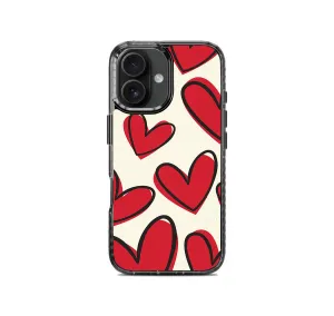 Trendy Texture Finish Hearts Sketch Pattern Stride 2.0 Phone Case Cover