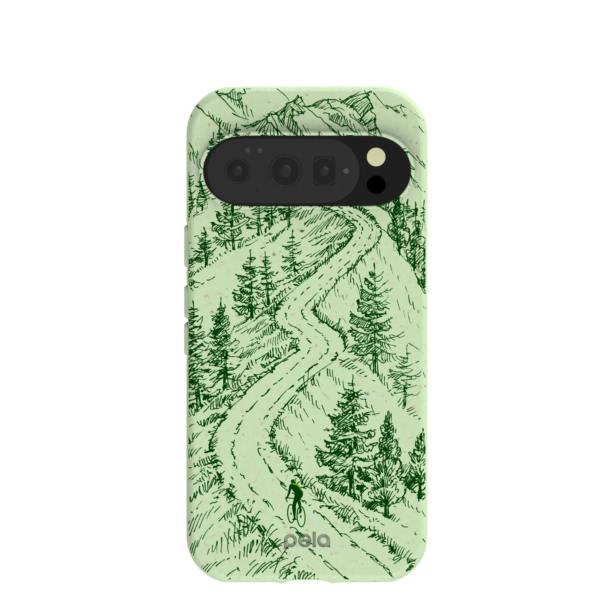 Rugged Surface Build Flexible Material Sage Green Into the Mountains Google Pixel 10/10 Pro Case