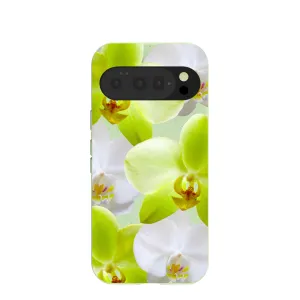Sage Green Orchid Blooms Google Pixel 10/10 Pro Case Elegant Finish Design
