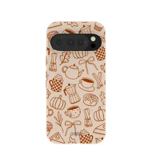 Modern Frame Artistic Design Seashell Pumpkin Spice Google Pixel 10/10 Pro Case