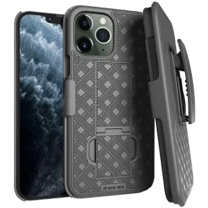 Apple iPhone 11 Pro Max Belt Clip Holster Phone Case Modern Texture Look Impact Guard