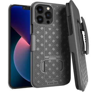 Urban Minimalism Flexible Detail Design Apple iPhone 13 Pro Max Belt Clip Holster Phone Case