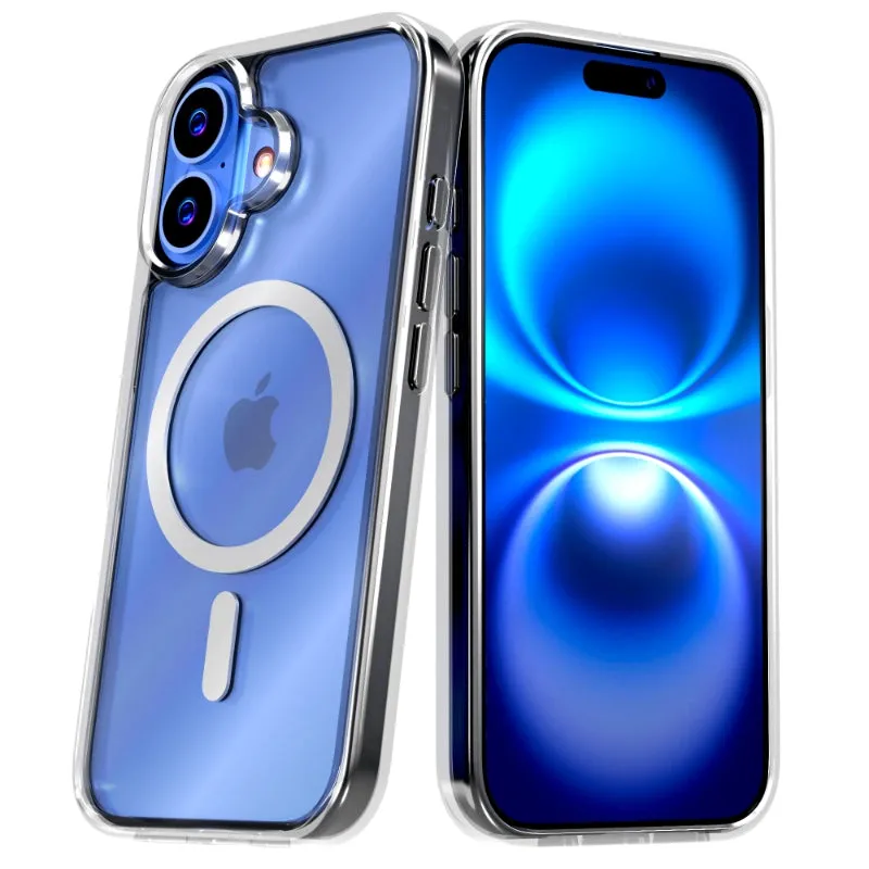 Fashion Look Daily Carry Apple iPhone 16 Hybrid Shockproof Clear Slim Acrylic Case with MagSafe
