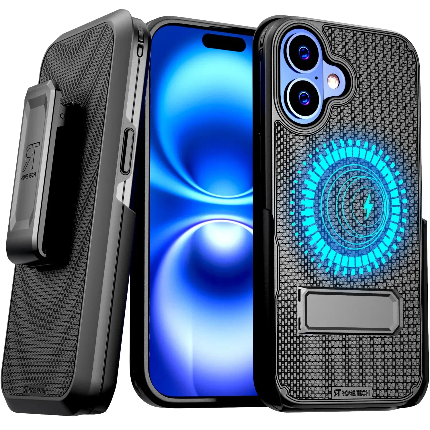 Soft Surface Design daily protection Apple iPhone 16 Plus Magsafe Holster Phone Case With Belt Clip