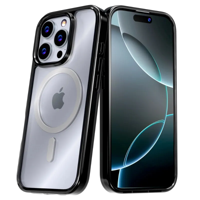 Apple iPhone 16 Pro Max Hybrid Shockproof Clear Slim Acrylic Case with MagSafe Luxury Detail Durable Pattern
