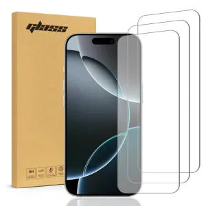 Slim Profiled Apple iPhone 16 Pro Tempered Glass Screen Protector 3 Per Pack