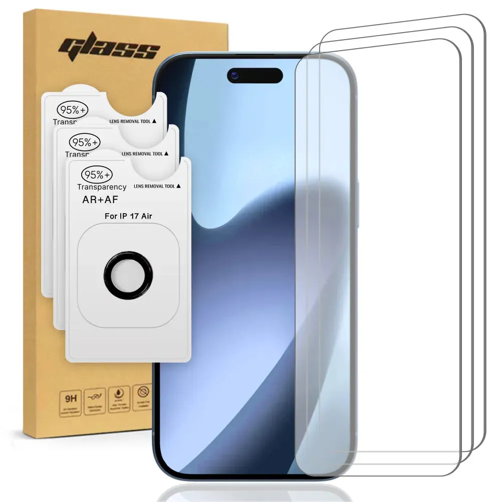 Apple iPhone 17 Air Tempered Glass Screen Protector Camera Lens Patterned Design