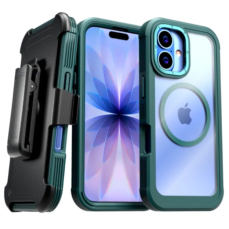 Reusable Material Rugged Outline Apple iPhone 17 Defender Crystal Case With invisible Magsafe