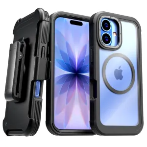 Flexible Detail Luxury Edge Texture Apple iPhone 17 Defender Crystal Case With invisible Magsafe