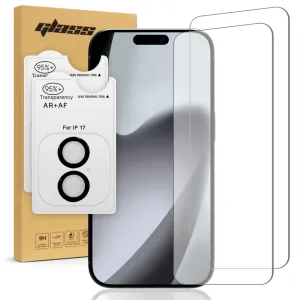 Flexible Grip Texture Tactile Buttons Apple iPhone 17 Tempered Glass Screen Protector Camera Lens