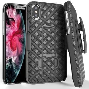 Apple iPhone Xs Max Belt Clip Holster Phone Case Protective Design Texture