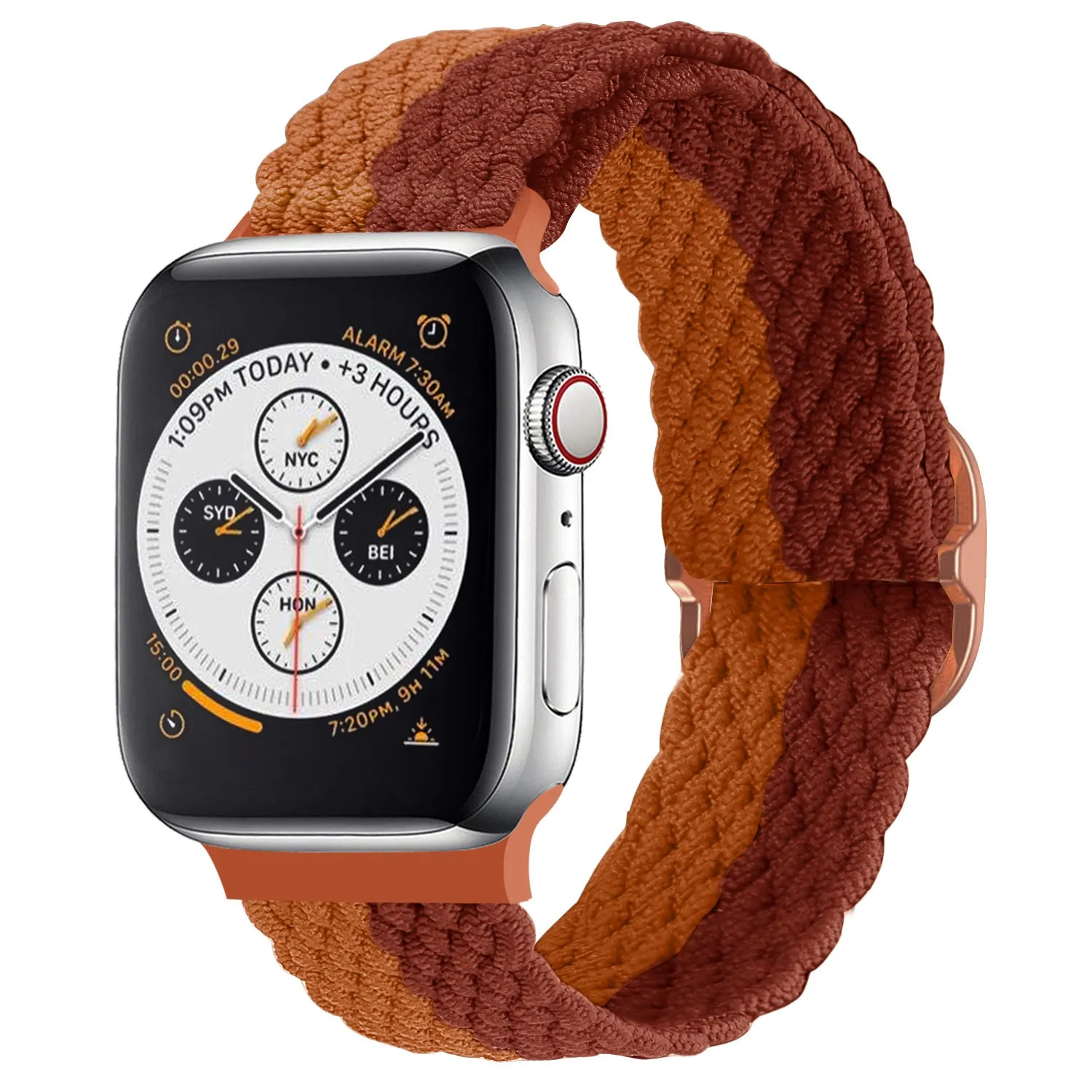 Apple Watch Braided Nylon Strap (Brown Mix) Smooth Fit