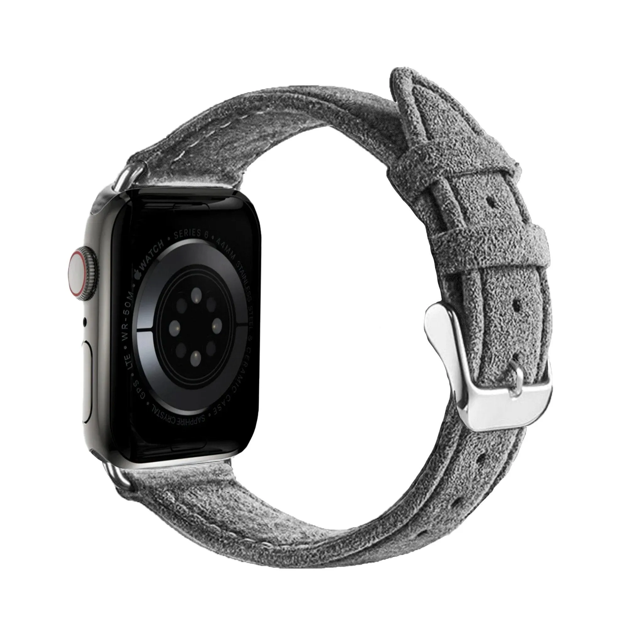 Apple Watch Buckled Alcantara Strap (Grey) Everyday Performance Elegant Daily Use