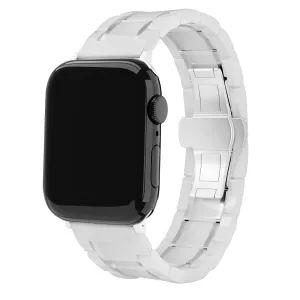 Active Performance Gear Universal Design Apple Watch Ceramic/Steel Strap (White/Silver)