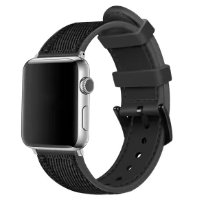 Durable Comfort Fit Apple Watch Hybrid Nylon Strap (Black)