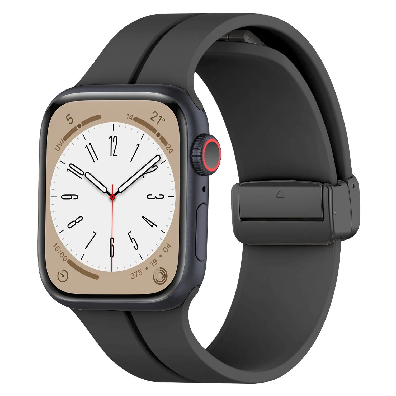 Apple Watch Magnetic D-Buckle Strap (Black) Stylish Functional Wear