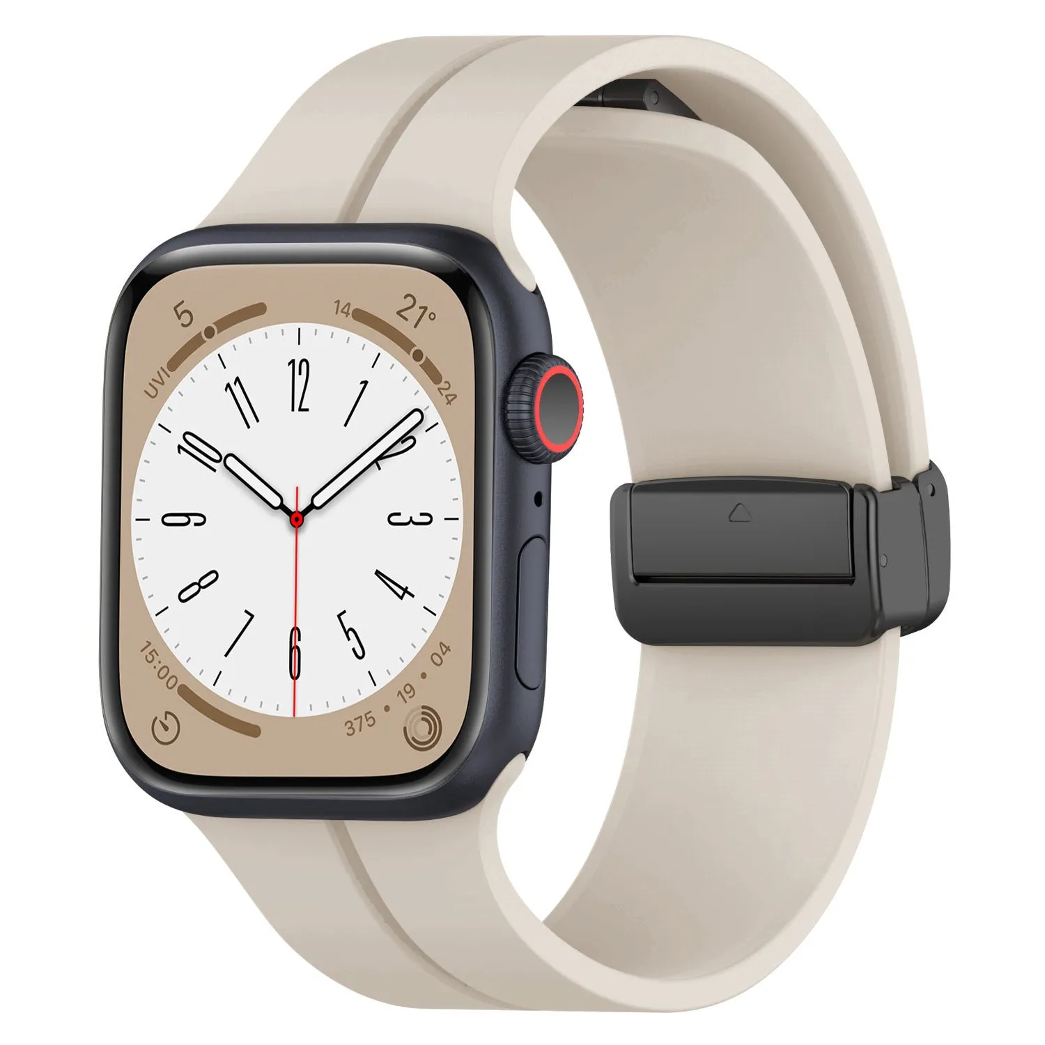 All Day Durability Apple Watch Magnetic D-Buckle Strap (Off White)