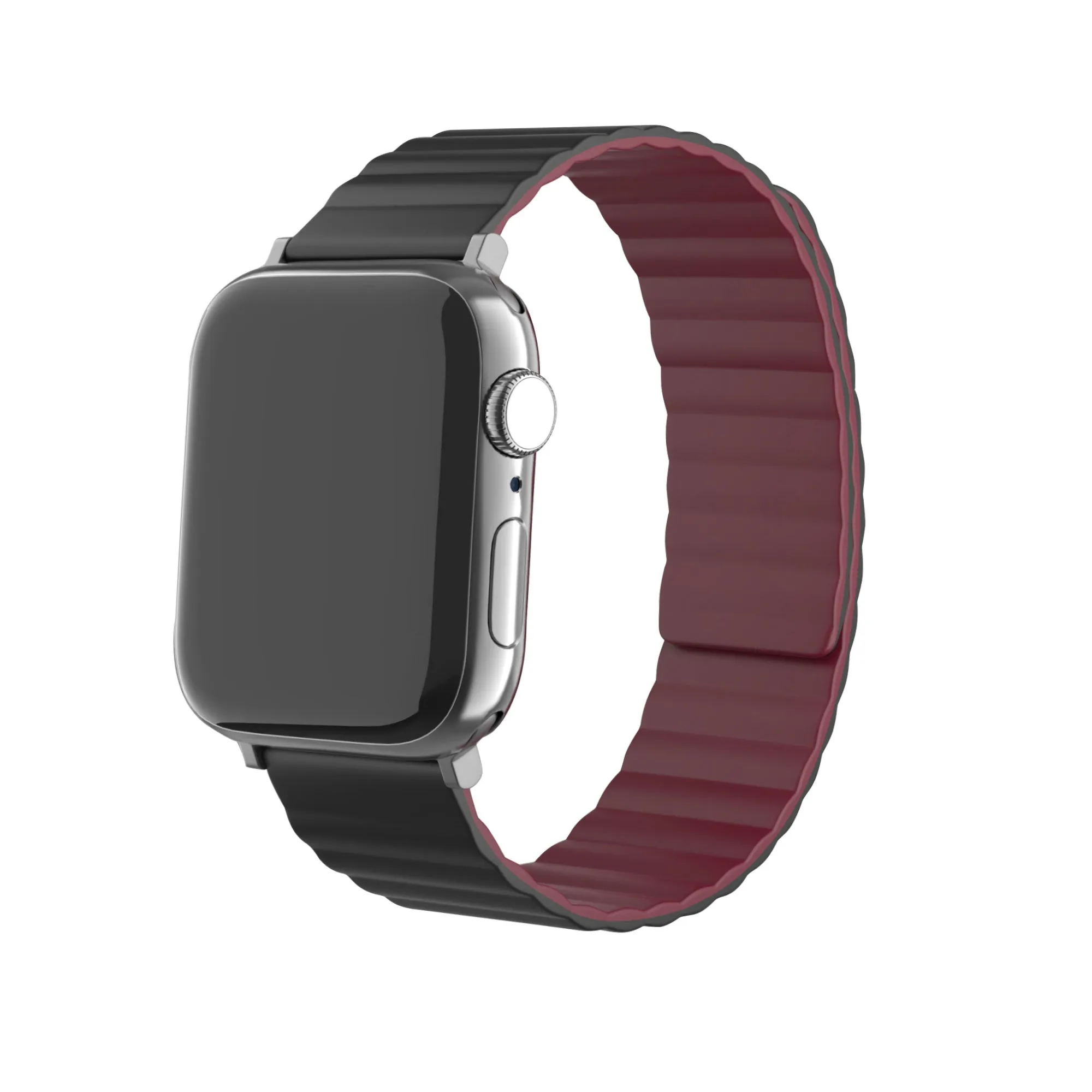Apple Watch Magnetic Silicone Strap (Black/Red) Luxury Everyday Look