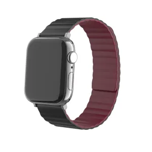 Apple Watch Magnetic Silicone Strap (Black/Red) Luxury Everyday Look