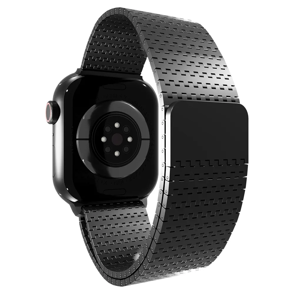 Rugged Fitness Look Versatile Style Apple Watch Metal Mesh Strap (Black)