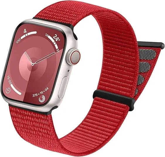 Apple Watch Nylon Loop Strap (Red) Rugged Style