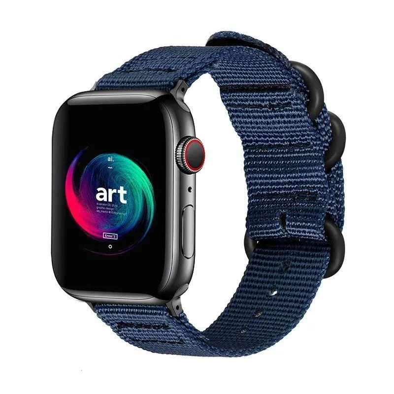Smart Accessory Durable flexibility Apple Watch Nylon Strap with Buckle (Blue)