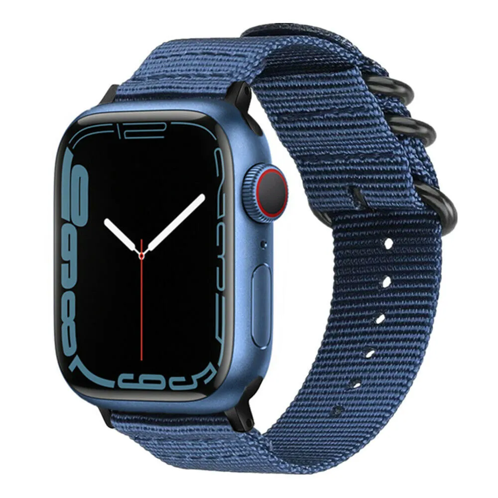 Rugged Performance Gear Apple Watch Nylon Strap with Buckle (Blue)