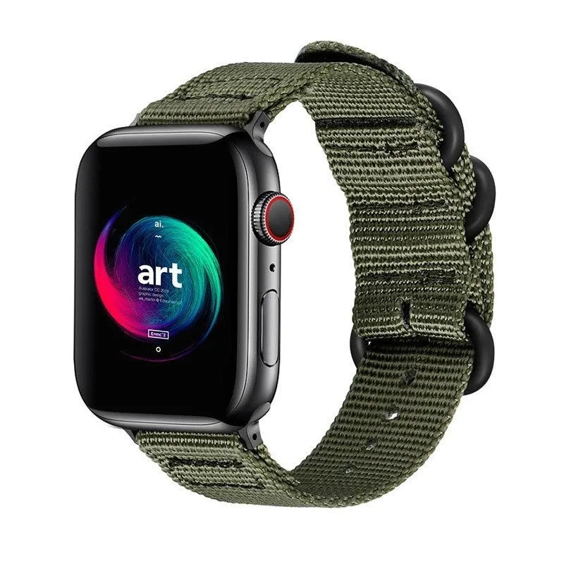 Luxury Comfort Feel Apple Watch Nylon Strap with Buckle (Green)