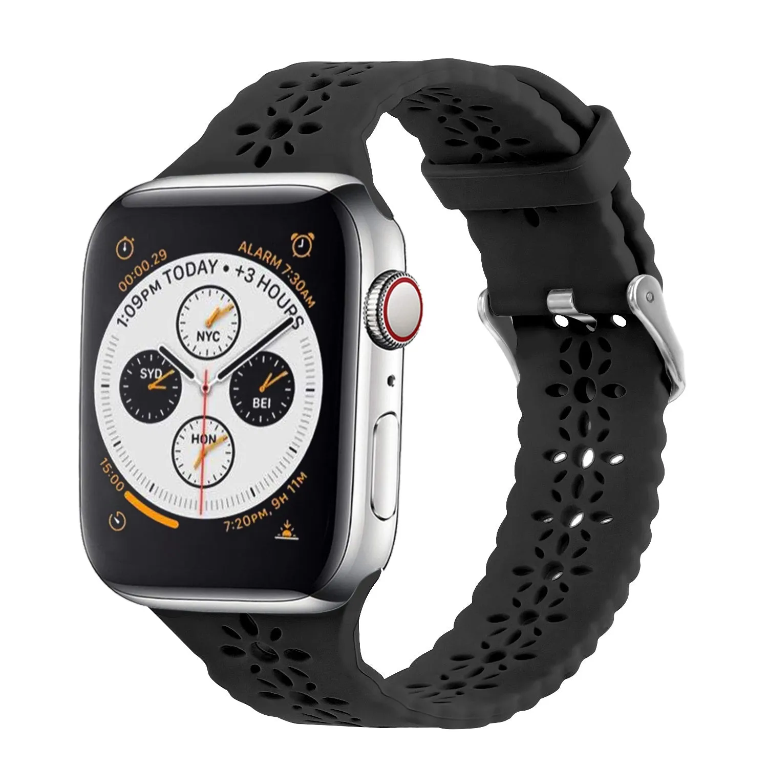 Apple Watch Patterned Silicone Strap (Black) Professional Look