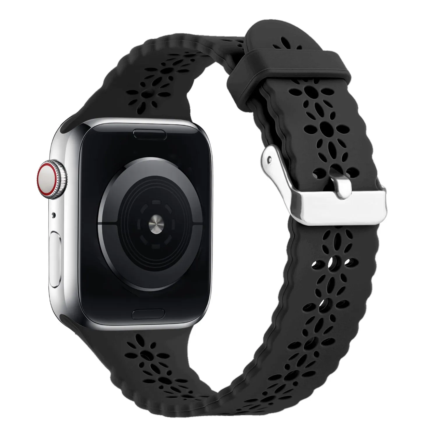 Outdoor Use Apple Watch Patterned Silicone Strap (Black)