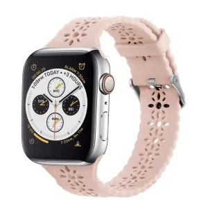 Waterproof Coating Apple Watch Patterned Silicone Strap (Pink)