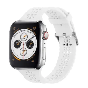 Apple Watch Patterned Silicone Strap (White) Light Flexible Fit