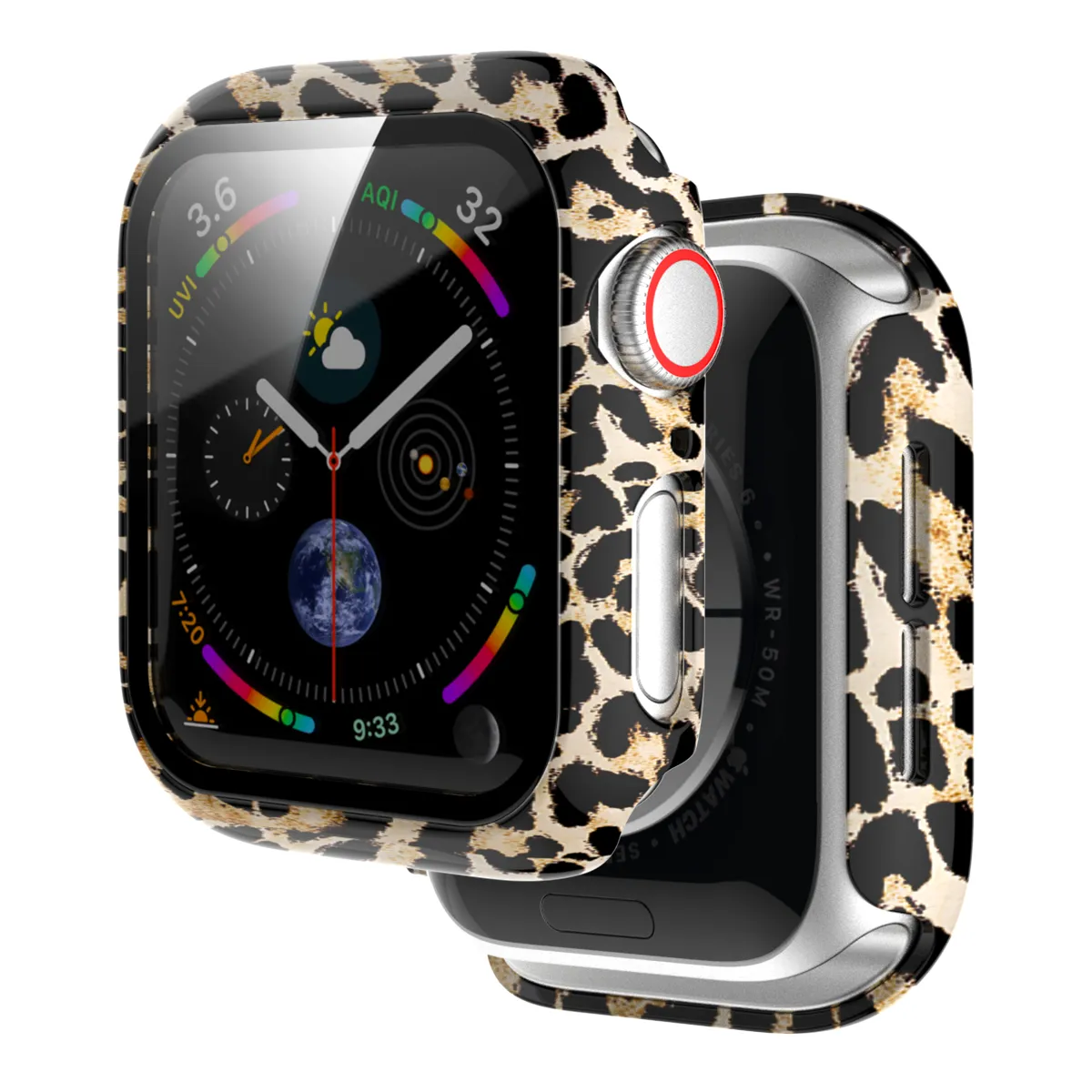 Apple Watch PC Hard Case with Glass (Brown Leopard) Swim Armor