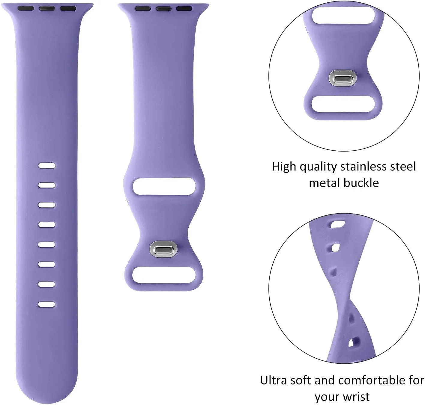 Premium Touch Apple Watch Silicone Strap Classic (Purple)