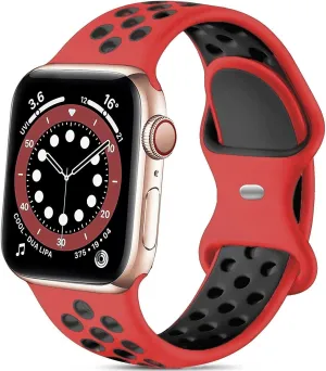 Apple Watch Sport Strap Classic (Red/Black) Minimal Aesthetic