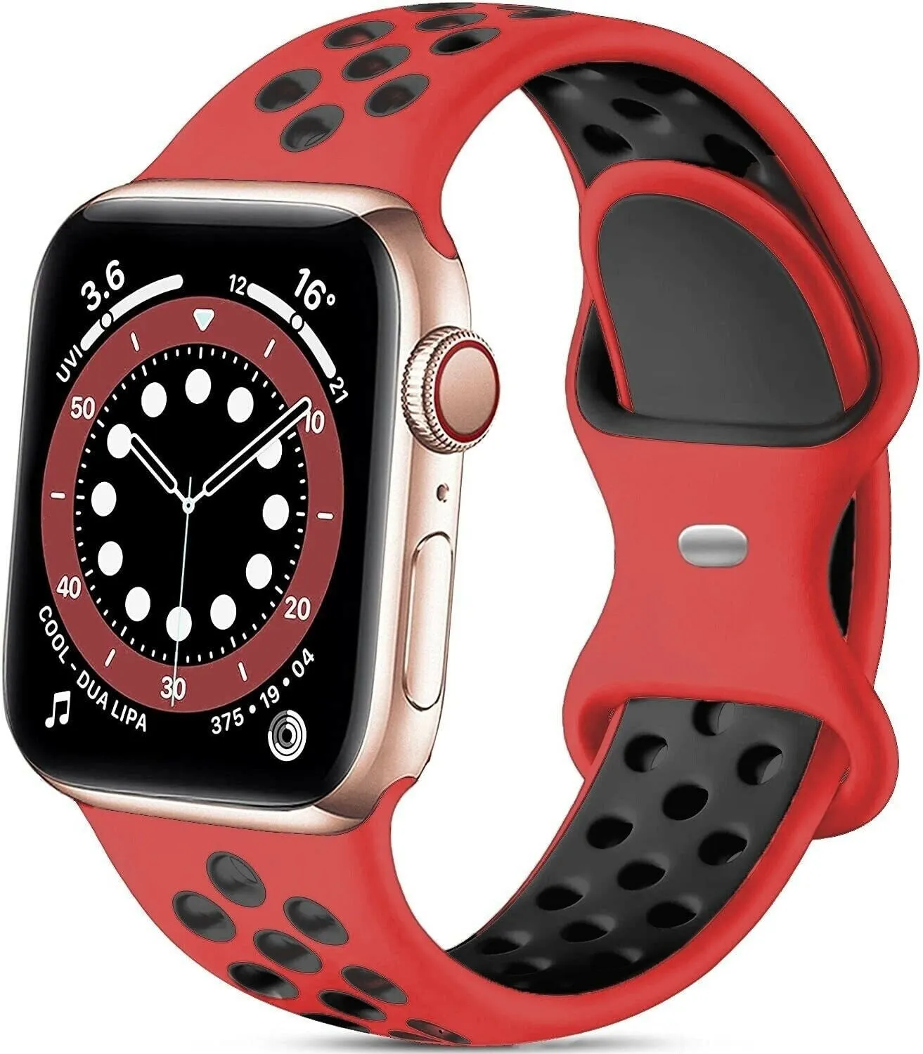 Apple Watch Sport Strap Classic (Red/Black) Minimal Aesthetic