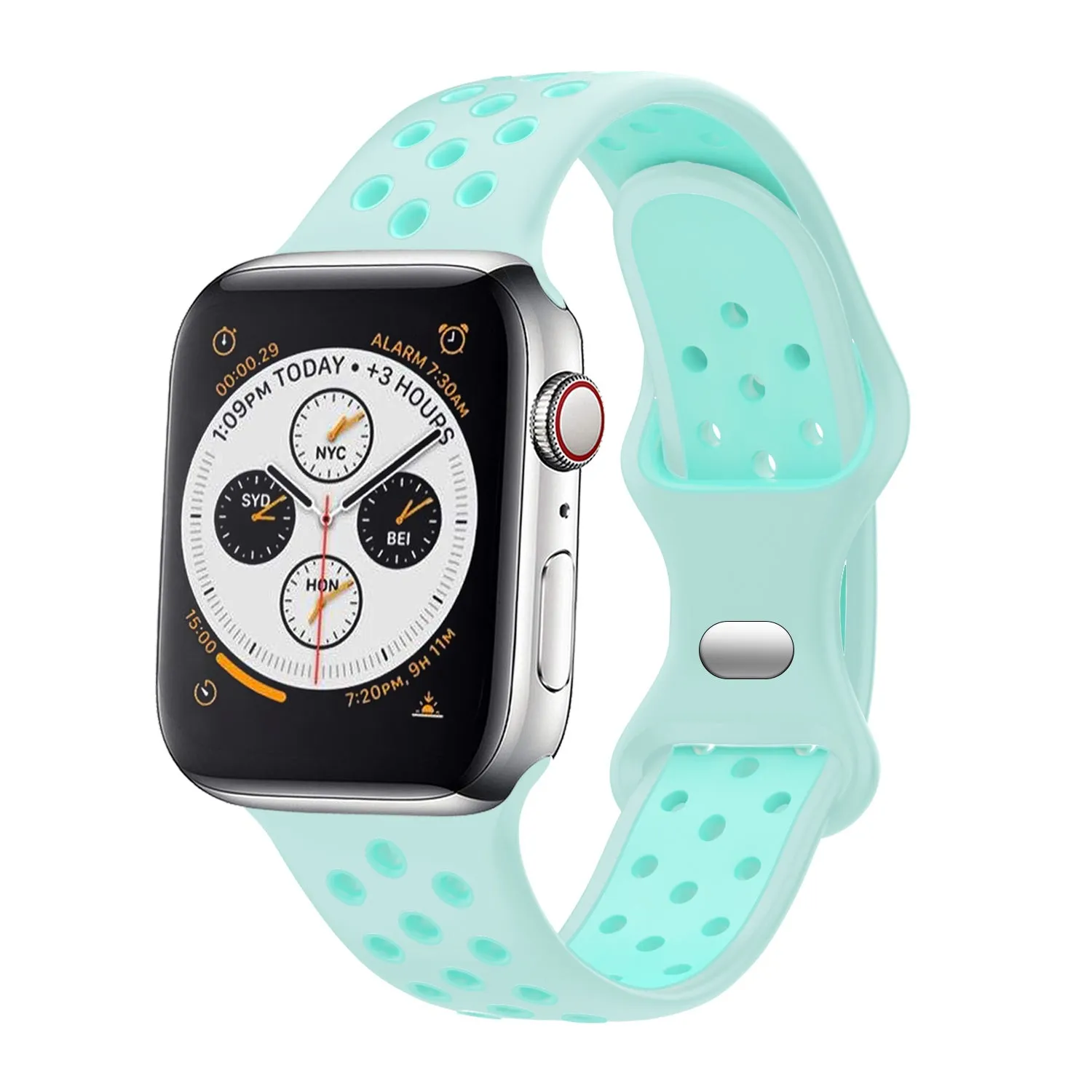 Rugged Fitness Look Apple Watch Sport Strap Classic (Turquoise)